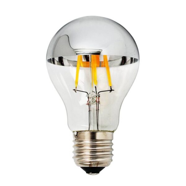 LED Bulb A60 E27 Half Silver Glass 4W Warm white
