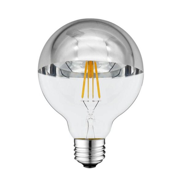 LED Bulb G95 E27 Half Silver Glass 4W Warm white