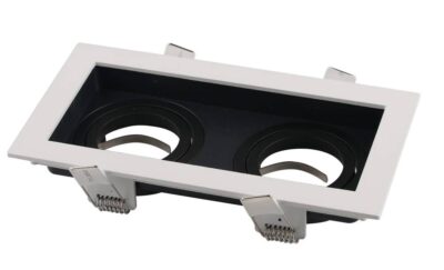 Spotlight Fixture Square Aluminium White/Black Max 35W GU10*2