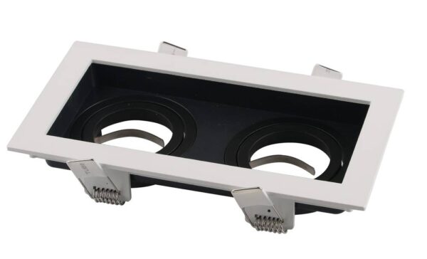 Spotlight Fixture Square Aluminium White/Black Max 35W GU10*2