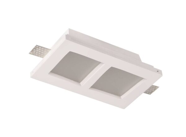 Ceiling Fitting Trimless Recessed Square Frosted Glass GU10*2