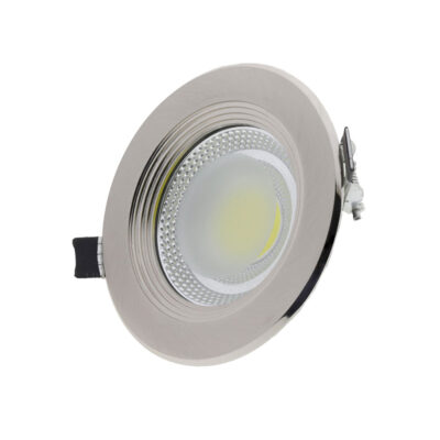 10W LED COB ЛУНА КРЪГЛА, 6000K - INOX