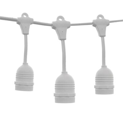 Outdoor String Light White 15PCS E27 14.4M Suspended Sockets - Bulbs Not Included None None