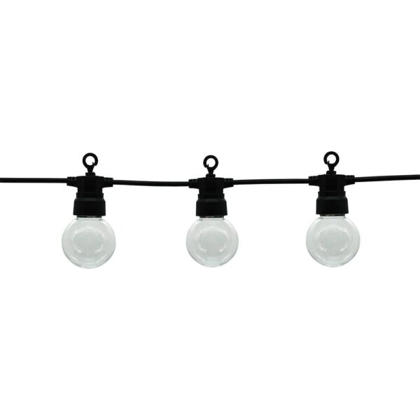Black Outdoor String Light With Bulbs 10pc 3W White light  8M  (5М+3М)