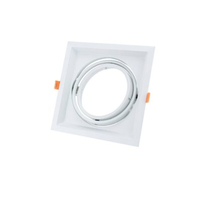 Rectangular 1*Ring Adjustable For AR111 2Pcs/Box None White