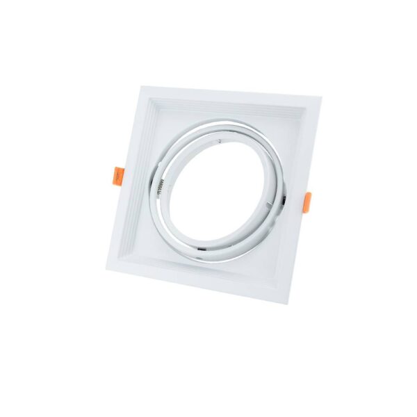 Rectangular 1*Ring Adjustable For AR111 2Pcs/Box None White