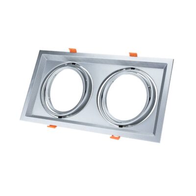 Rectangular 2xAR111 Rings Adjustable None Silver