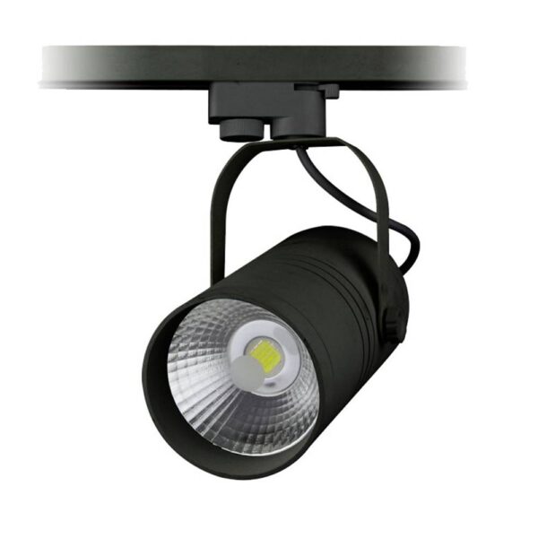 LED Interior Track Light Black Body COB 25W White light