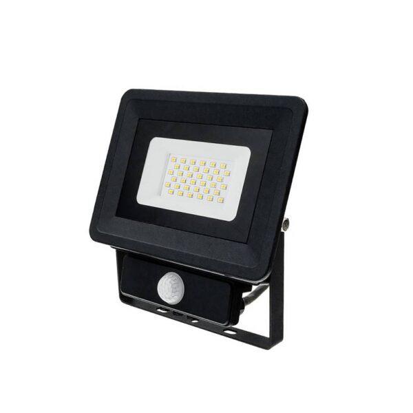 LED SMD Floodlight Black Classic Line2 With PIR Sensor 30W Warm white
