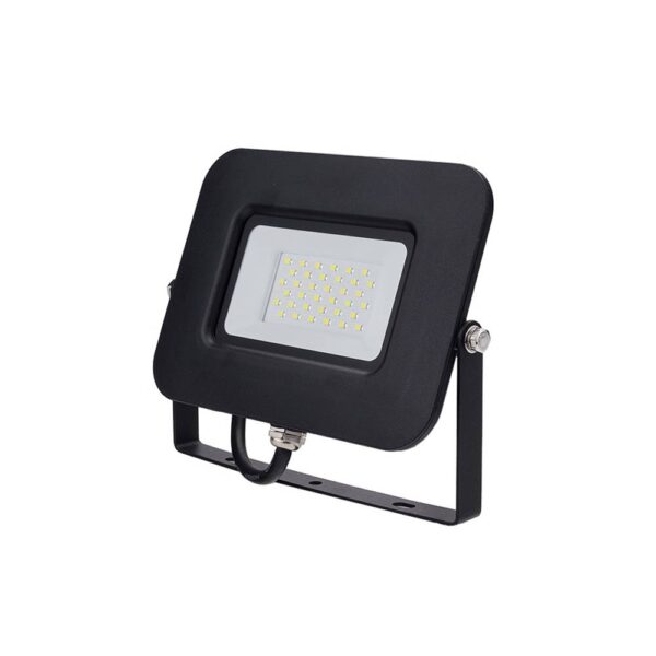 30W LED SMD ПРОЖЕКТОР ЧЕРЕН AC170-265V 150° IP65 70CM КАБЕЛ – Топло Бяла