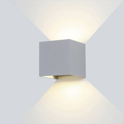 LED Wall Light Grey Body Square 6W Neutral white