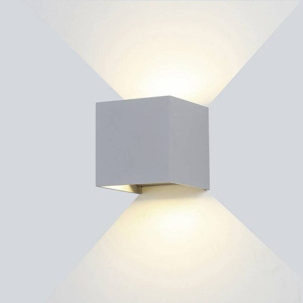 LED Wall Light Grey Body Square 6W Neutral white