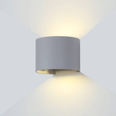LED Wall Light Grey Body Round 6W Warm white