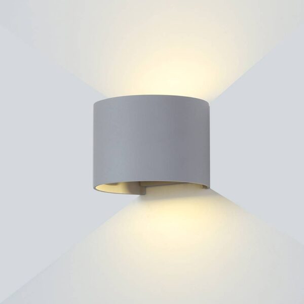 LED Wall Light Grey Body Round 6W Neutral white
