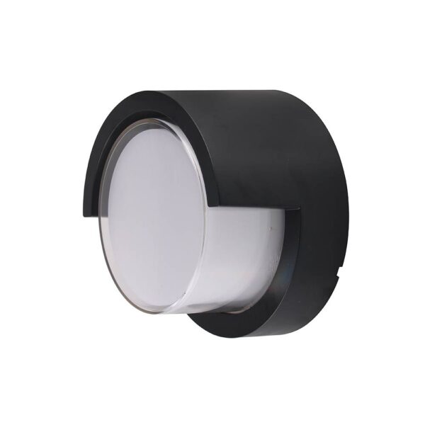 15W LED СТЕНЕН ОСВЕТИТЕЛ КРЪГЪЛ ЧЕРЕН – Топло Бяла