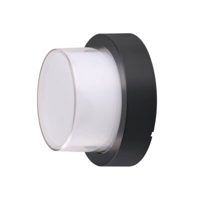 15W LED СТЕНЕН ОСВЕТИТЕЛ КРЪГЪЛ ЧЕРЕН - Топло Бяла
