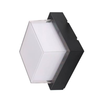 15W LED СТЕНЕН ОСВЕТИТЕЛ КВАДРАТЕН ЧЕРЕН - Топло Бяла
