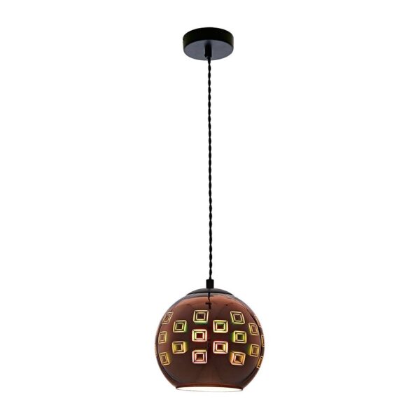 3D Glass Pendant Copper Squares None None