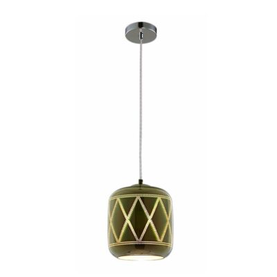 3D Glass Pendant D200 Chrome Rombus None None