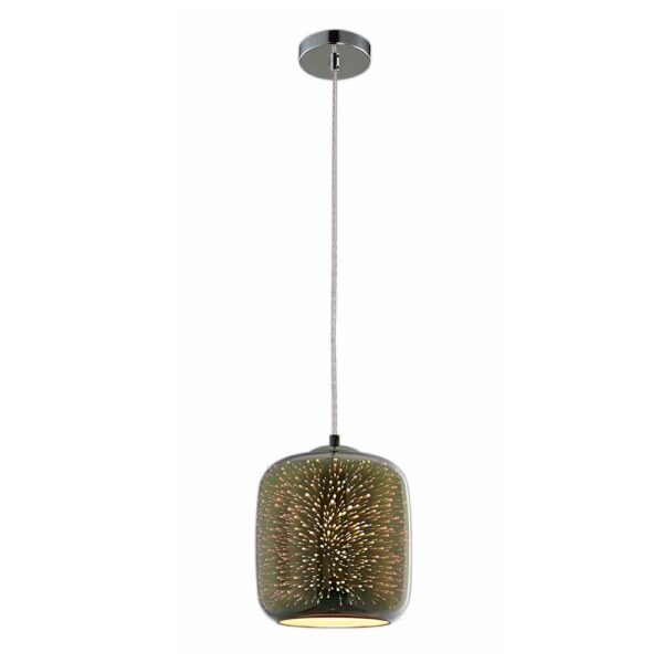 3D Glass Pendant D200 Chrome Fireworks None None