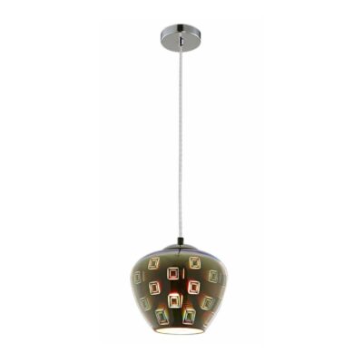 3D Glass Pendant D200 Chrome Circle None None