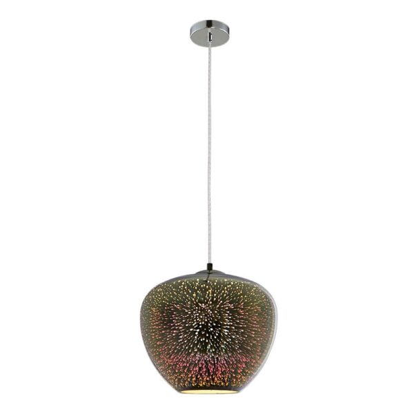 3D Glass Pendant D400 Chrome Fireworks None None
