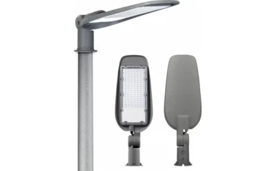 LED УЛИЧНО ОСВЕТЛЕНИЕ 200W 220-240V 100LM/W IP65 75×135° 6000K СИВО ТЯЛО